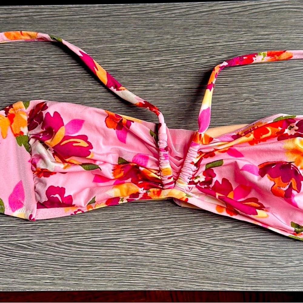 Floral Bikini Top size Small by upscale luxury swimwear brand Letarte